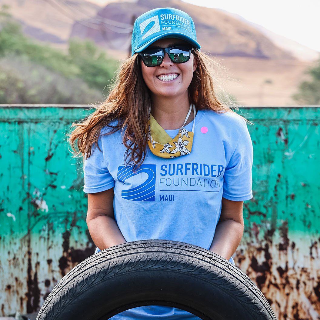 Maui Surfrider Chapter volunteer cleaning up a Maui beach